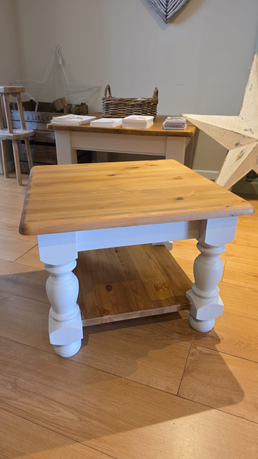 Solid Pine Lamp/Coffee Table