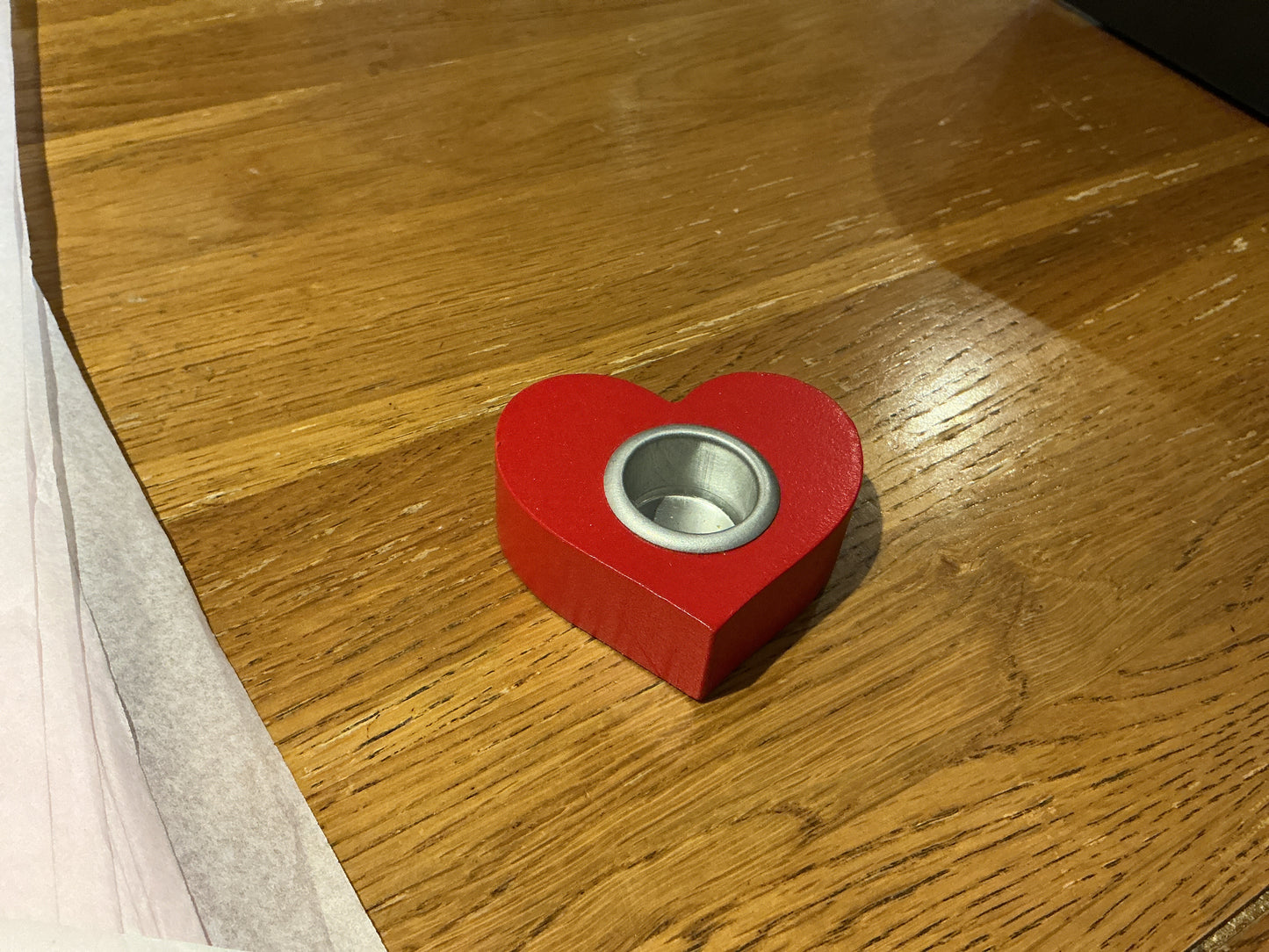 Red Taper candle holder heart