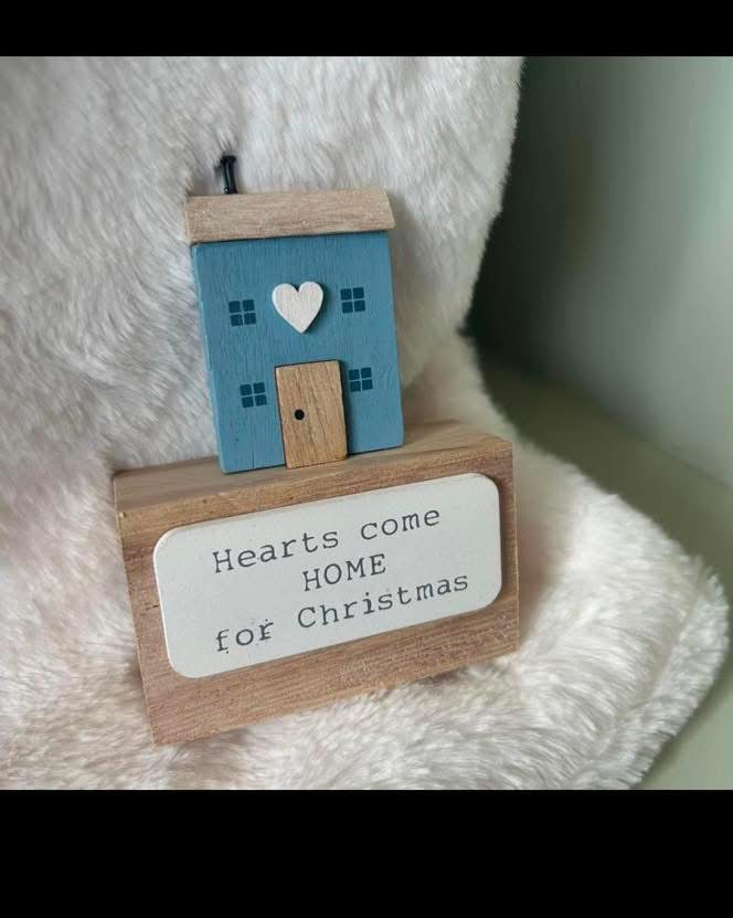 Wooden "Home For Christmas" Block