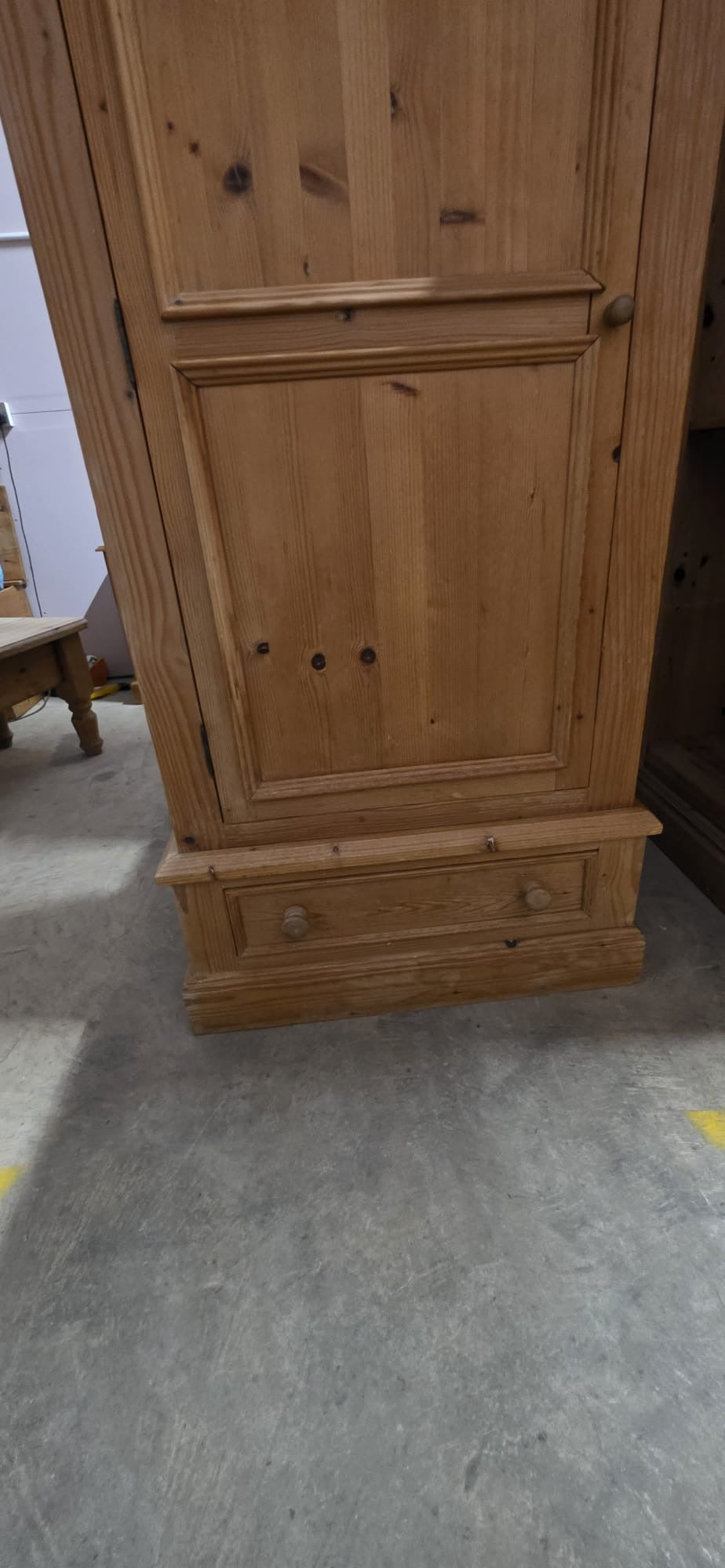Solid Pine Single Wardrobe