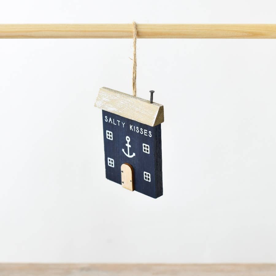 Salty Kisses Hanging Wooden House 8cm