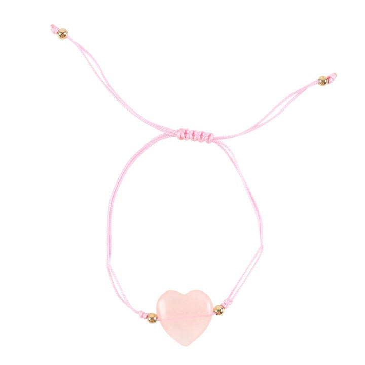 YOU ARE LOVED ROSE QUARTZ CRYSTAL HEART BRACELET