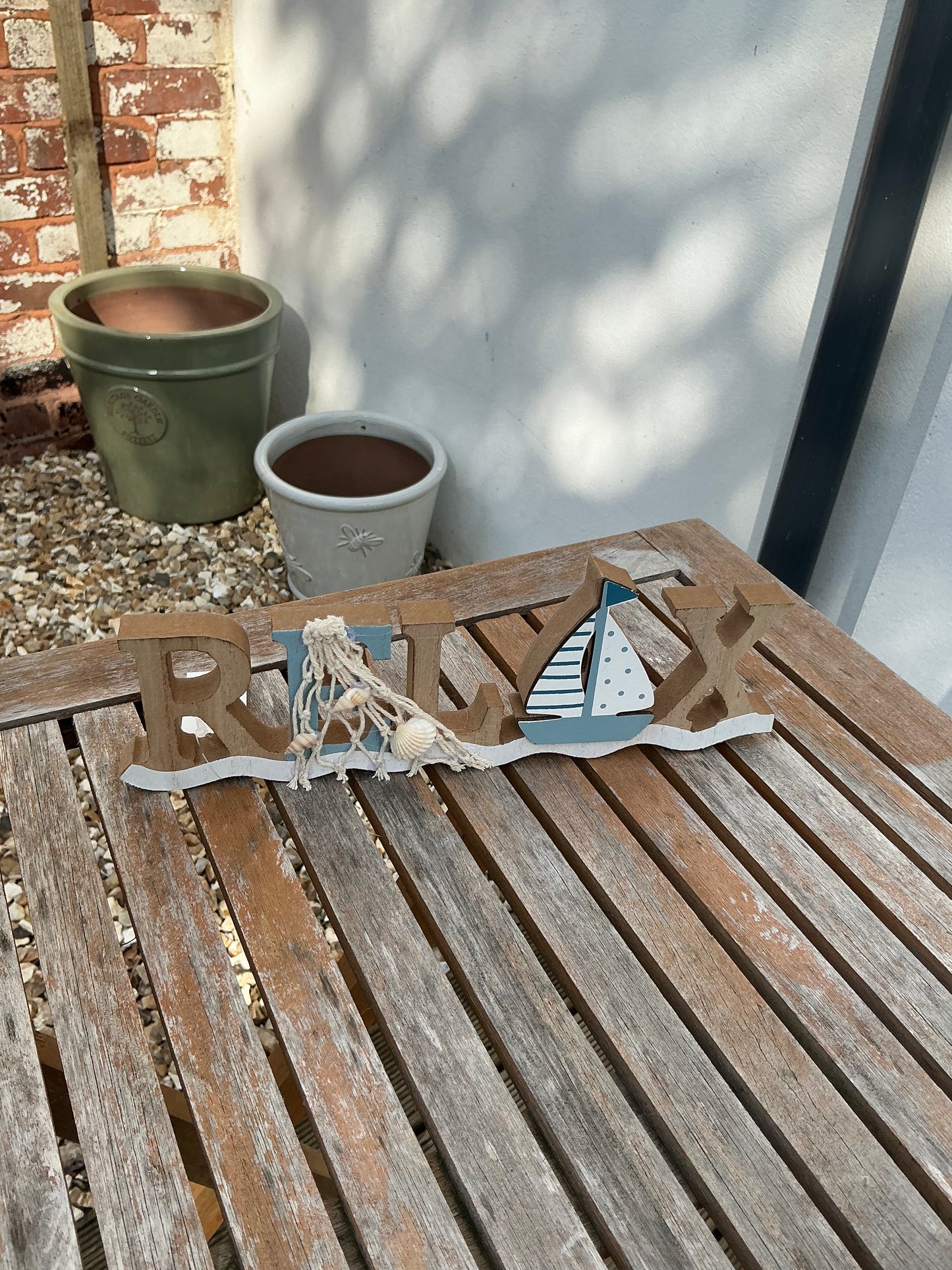 Relax Wooden Standing Sign