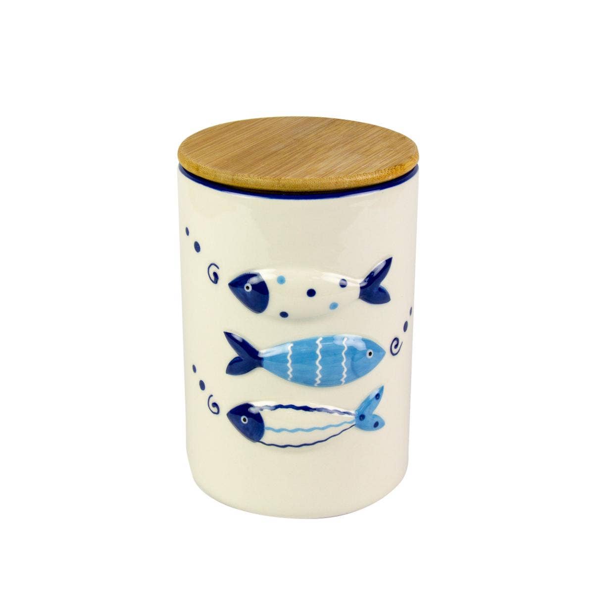 Fish Tales Raised Design Biscuit Barrel