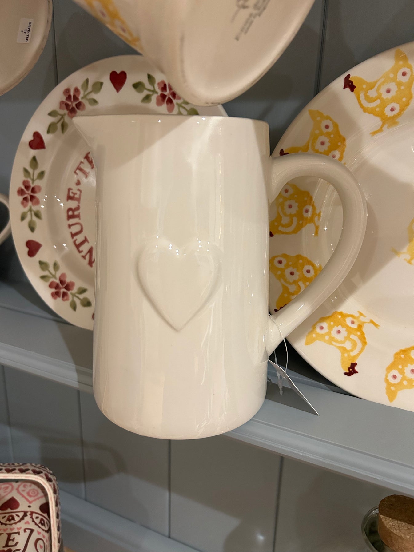 Ceramic Large White Heart Jug