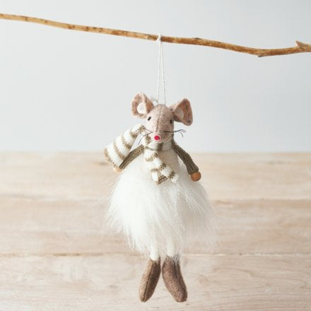 HANGING BEIGE FABRIC MOUSE IN TUTU
