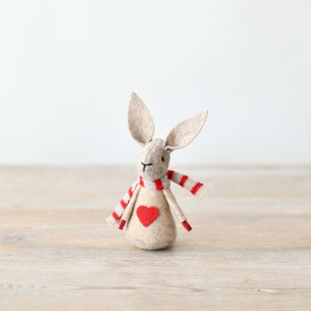 RED SCARF FABRIC RABBIT FIGURINE