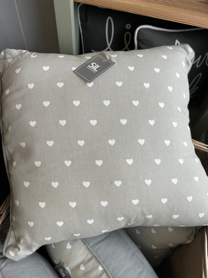 Grey Heart Cushion