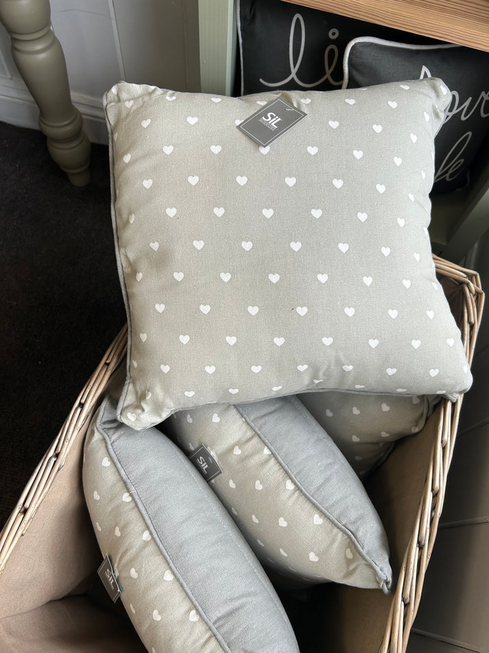 Grey Heart Cushion