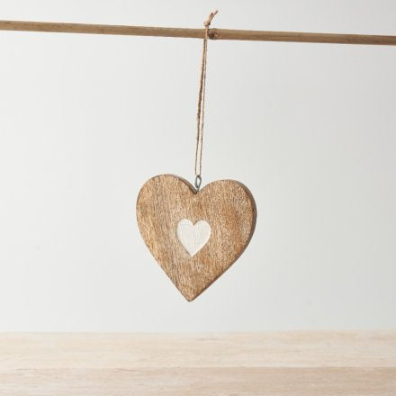 Hanging Heart with whitewashed detail