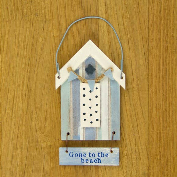 Gone To the Beach" Beach Hut Hanging Décor, 12cm