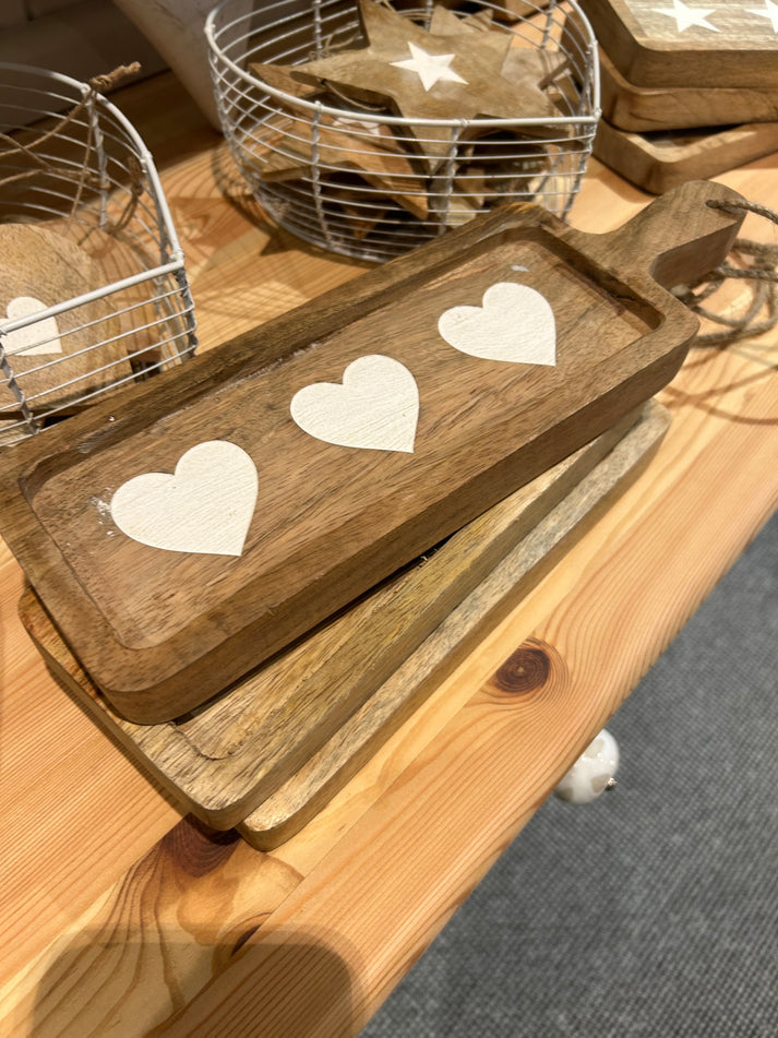 Heart Wooden Dish with Handle
