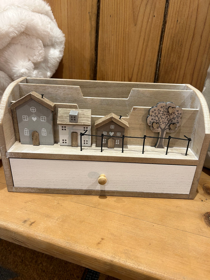 House Letter Rack with drawer