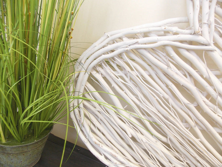 Large White Wicker Heart