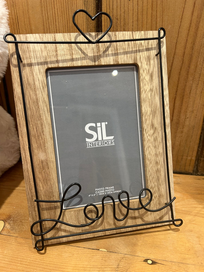 Love Script Wooden Photo Frame