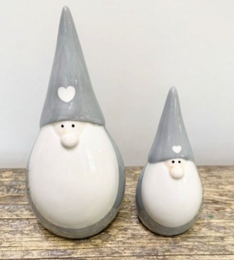 GREY AND WHITE HEART GONK, 15CM