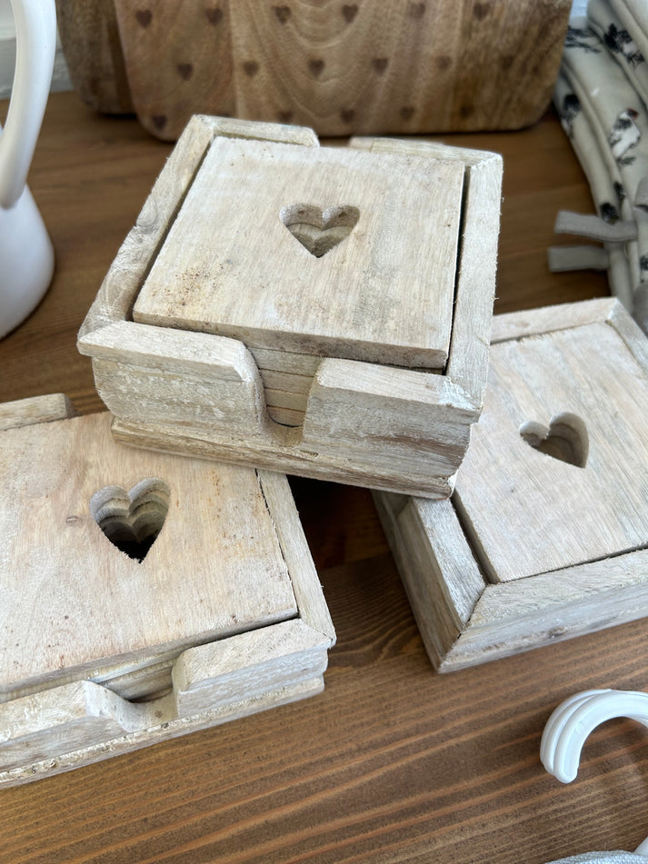 Set of 6 Heart Coasters