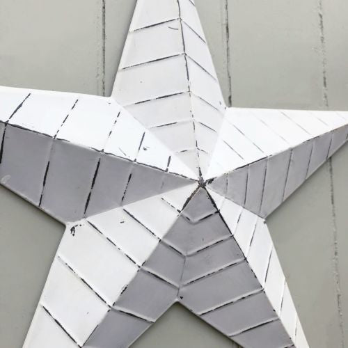 White Distressed Large Metal Barn Star 74cms