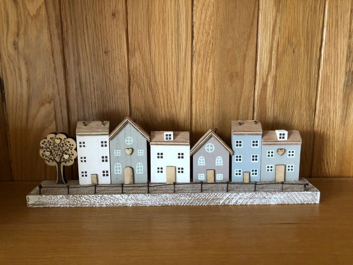 Wooden House and Tree Plaque