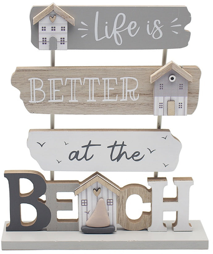 Wooden Life is better at the beach plaque