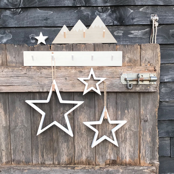 Hanging outline star set-White