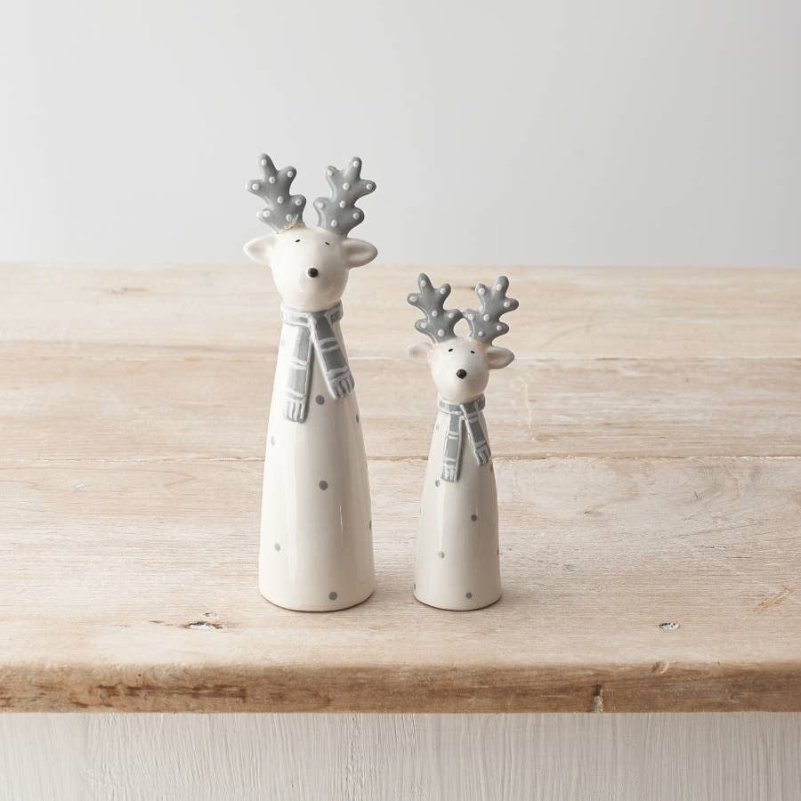Grey Dotty Reindeer, 15cm
