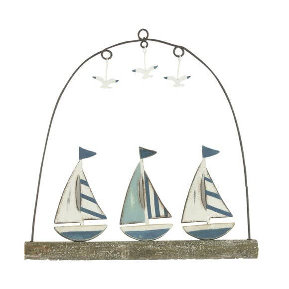 Hanging 3 Sailboats/Seagulls