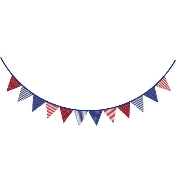 Dots/Stripes Bunting, Red/Blue, 2m