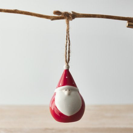 RED PLUMP SANTA GONK HANGER, 8CM