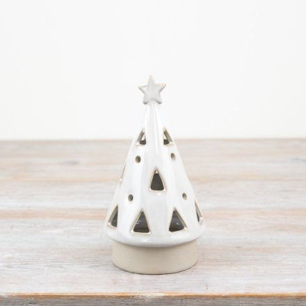 WHITE LED CHRISTMAS TREE 17.5CM