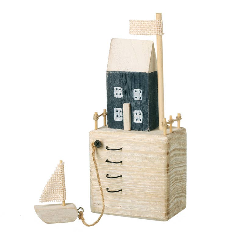 Nautical House with Hanging Boat