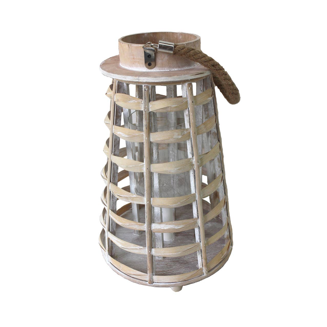 Conical Bamboo Lantern White