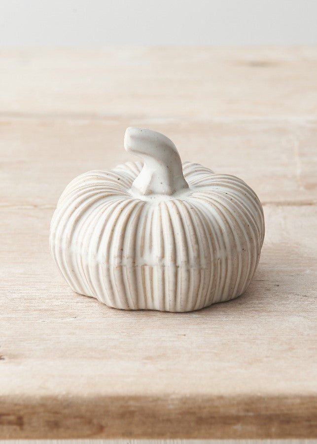 RUSTIC CERAMIC PUMPKIN, 8CM