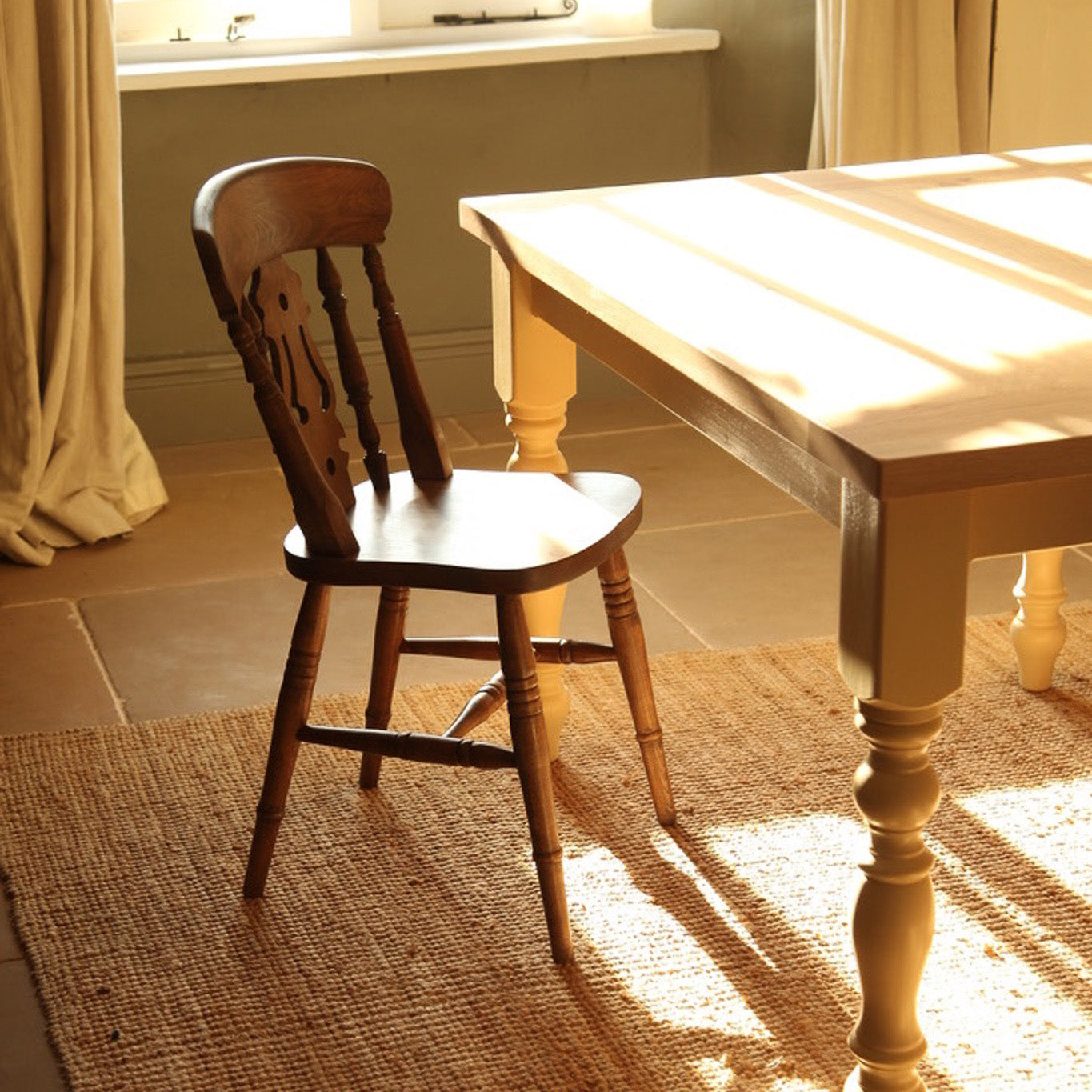 Farmhouse Fiddle Back Chair (Painted)