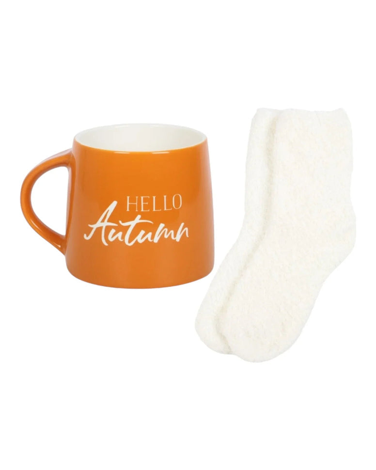 Hello Autumn Mug and Cosy Sock Set