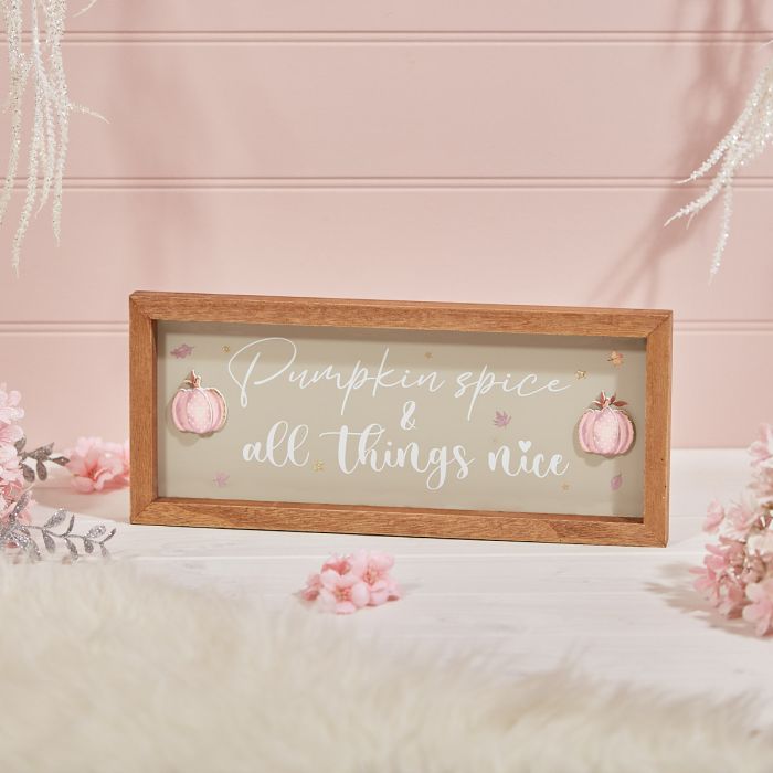 Pink Pumpkin Spice wooden plaque