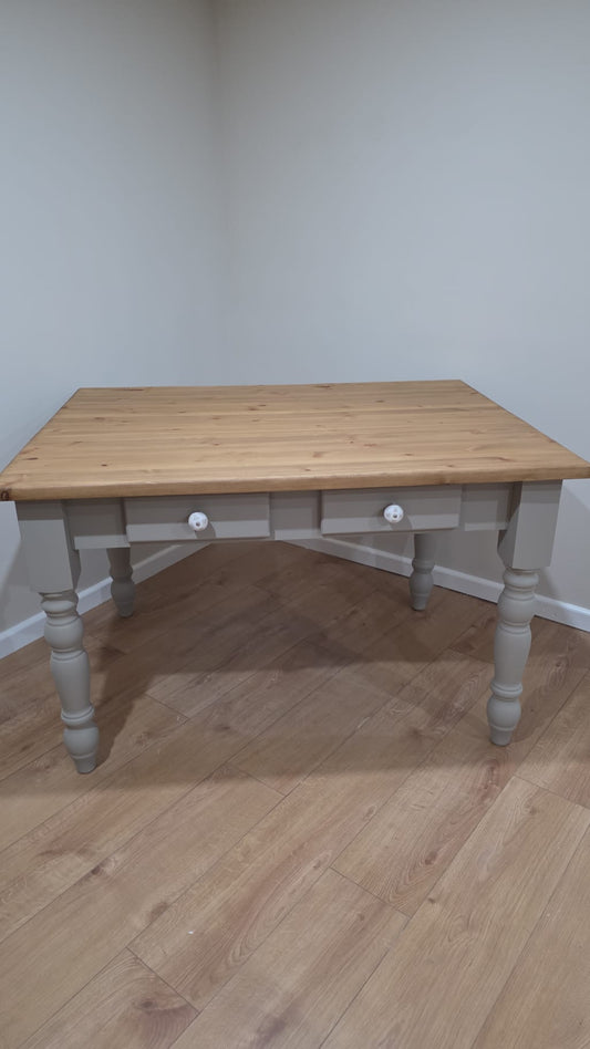 Farmhouse Dining Table 2 Drawer
