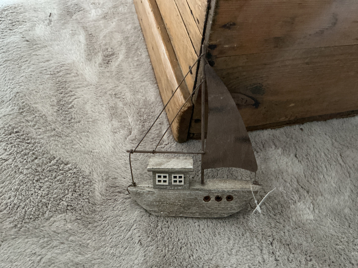 Rustic Wooden Sailboat Natural