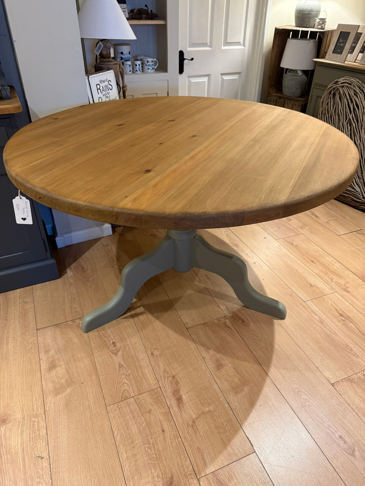 Solid Pine Chunky Round Dining Table