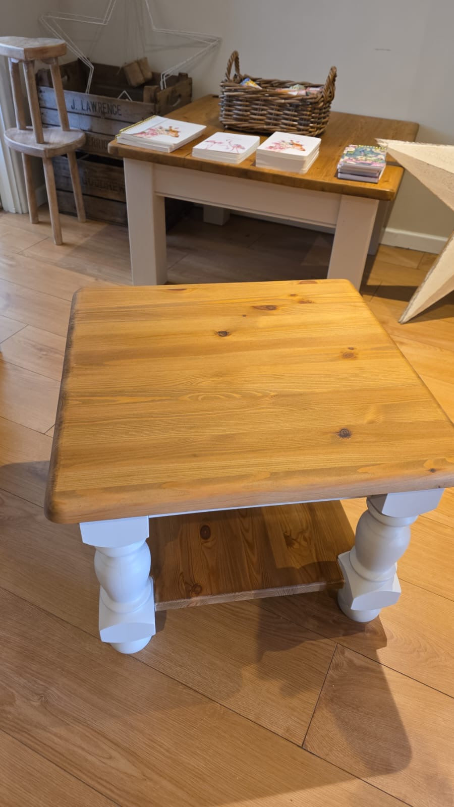 Solid Pine Lamp/Coffee Table
