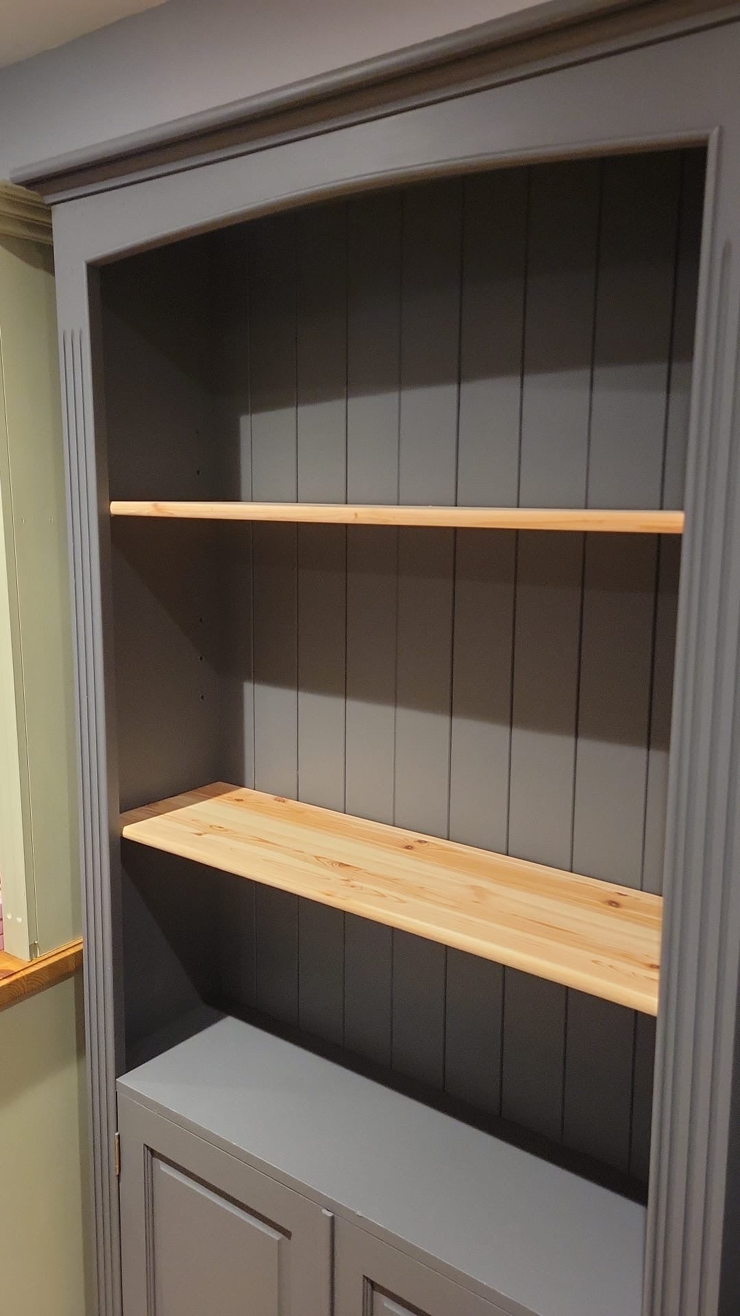 Solid Pine Bookcase with Cupboard