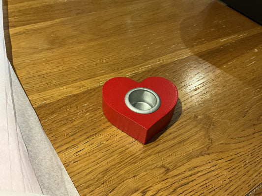 Red Taper candle holder heart