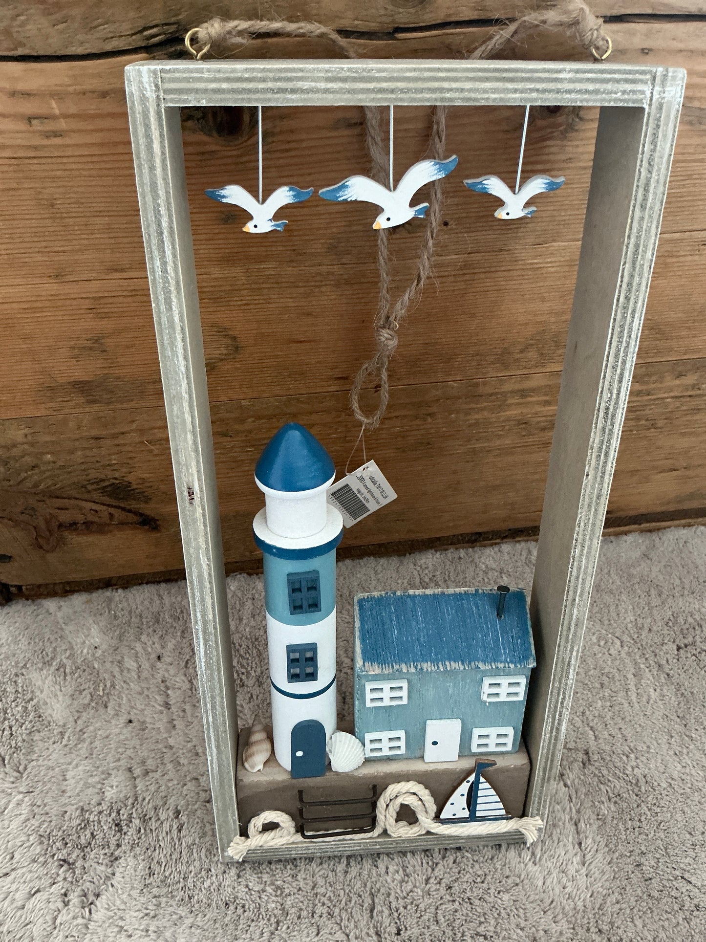 Framed Lighthouse and Cottage