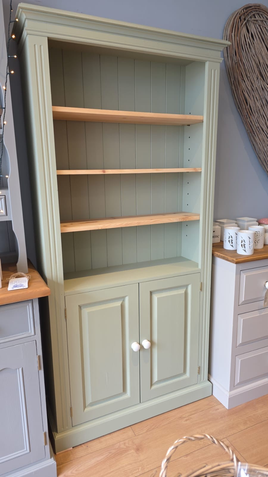 Solid Pine Bookcase/Cupboard