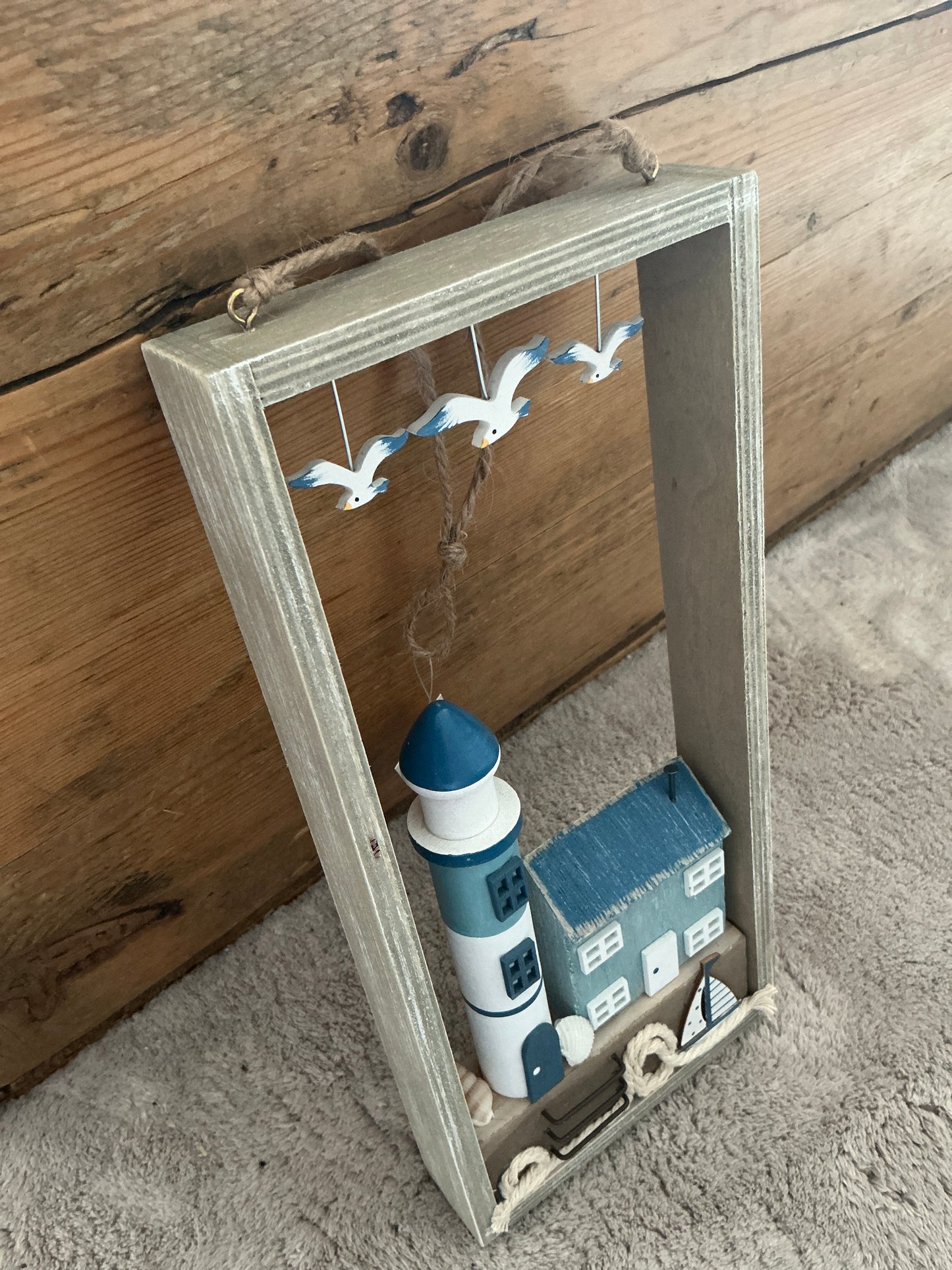 Framed Lighthouse and Cottage