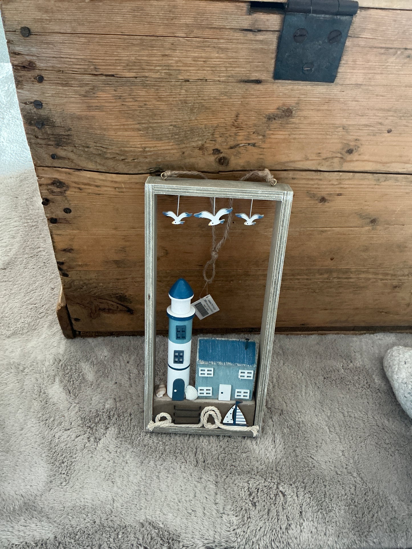 Framed Lighthouse and Cottage