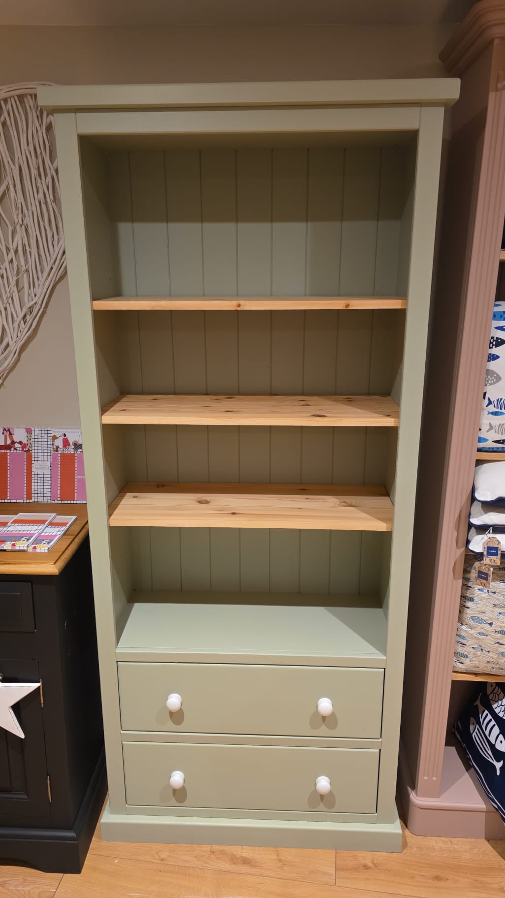 Solid pine Bookcase with drawers