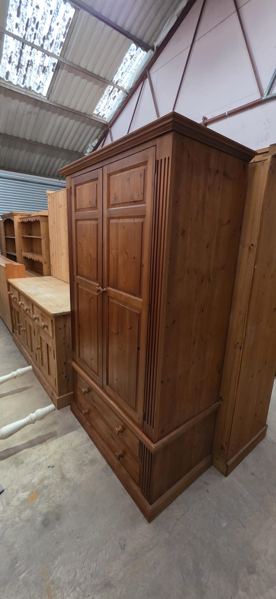 Solid Pine Wardrobe with Drawers