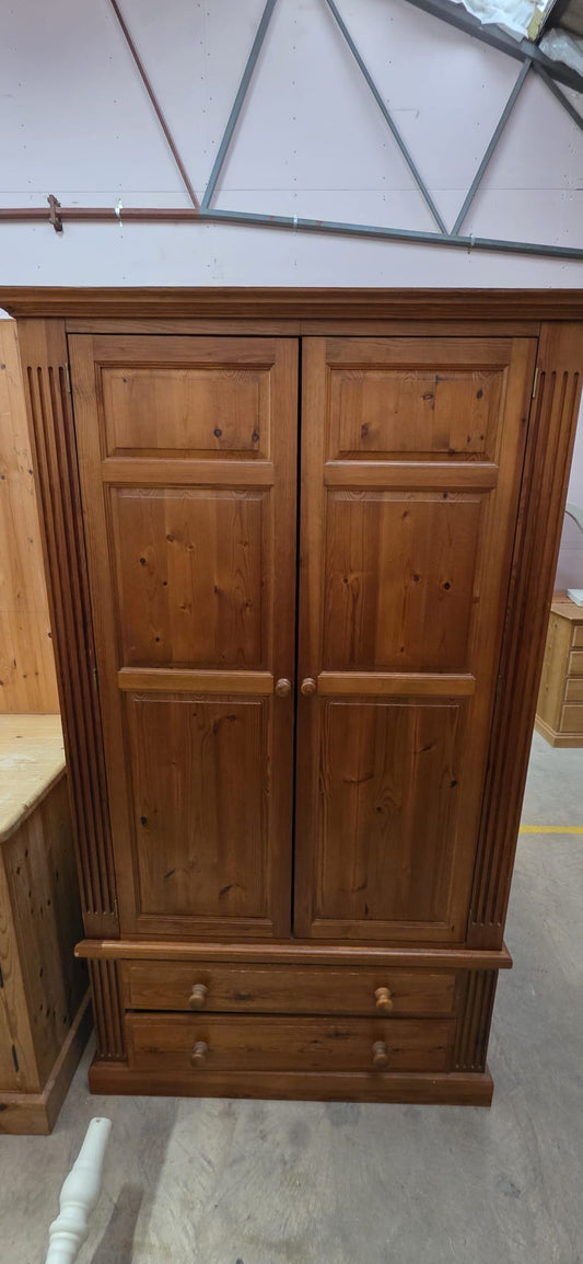 Solid Pine Wardrobe with Drawers