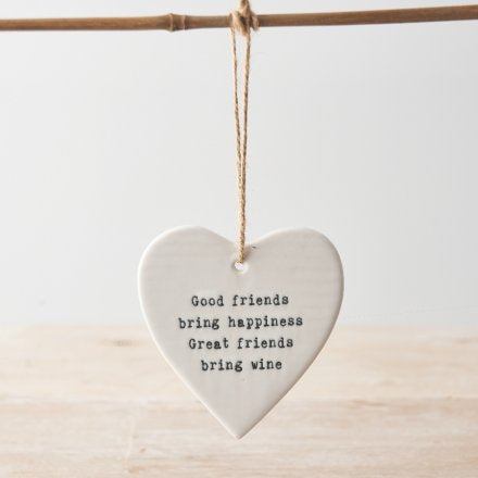 Good friends bring wine heart